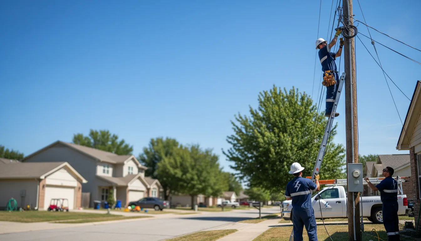 Residential electrician providing installation services in Midfield, TX